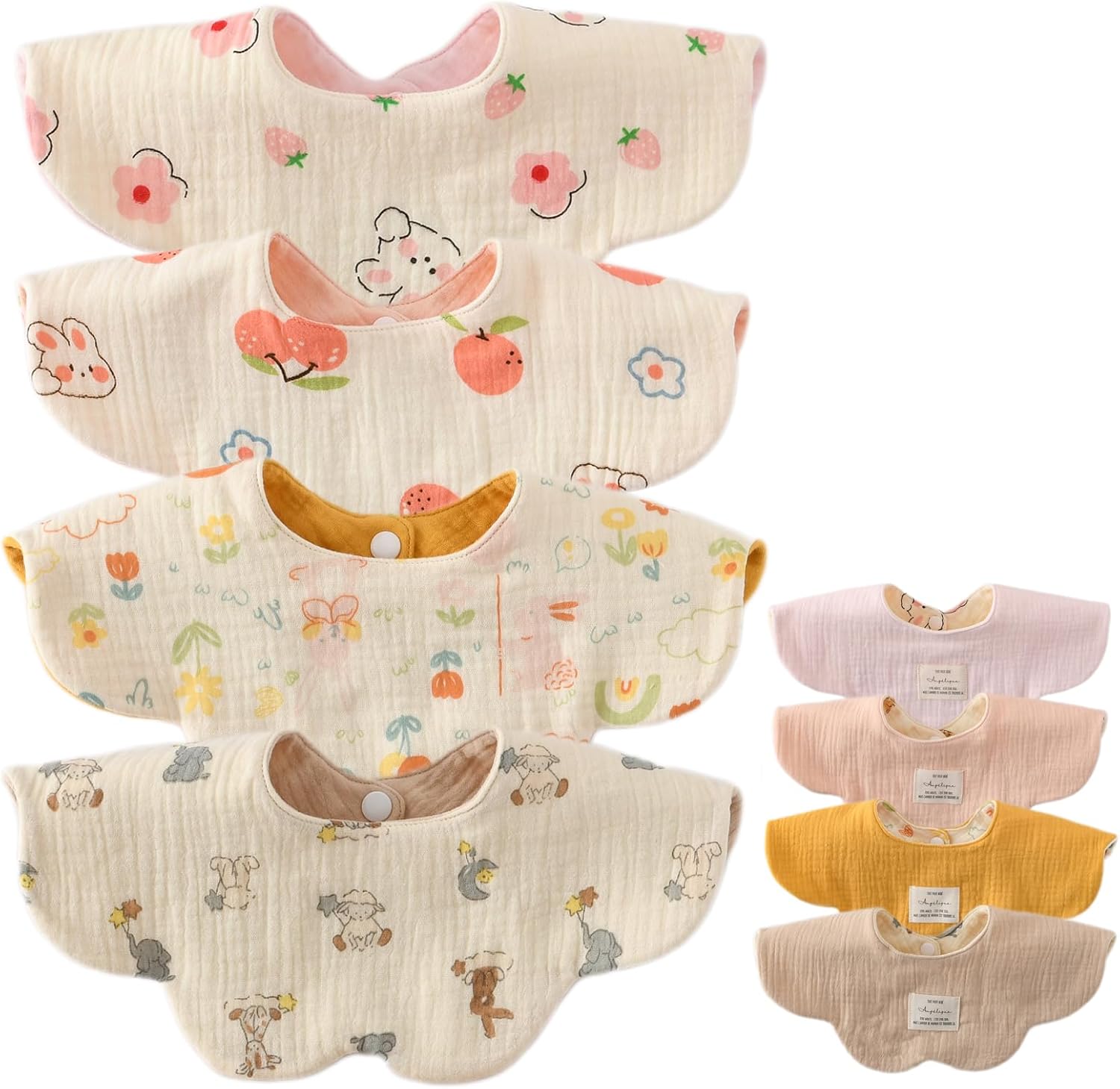 Amazon.co.jp: [GoUseGo] ベビー スタイ 4枚セット 両面使える 6